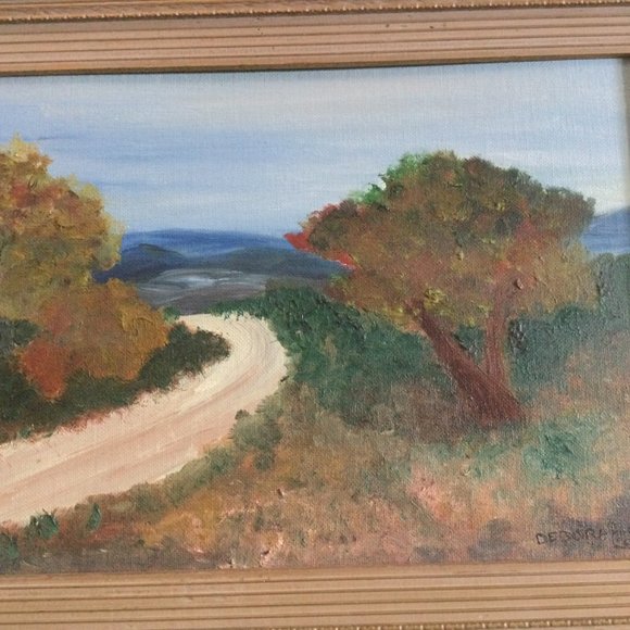 Original art painting on canvas board small landscape wall hanging home decor - Picture 2 of 7